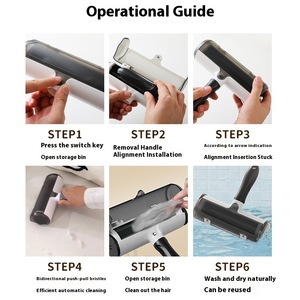 Rodillo Quitapelusas, Rodillo Quitapelusas Adhesivo Lavable y Desgarrable, Removedor <span class=keywords><strong>de</strong></span> Pelusas para Ropa y Pelo <span class=keywords><strong>de</strong></span> Mascotas, Reutilizable, Fibra <span class=keywords><strong>de</strong></span> ABS+Poliéster para el Hogar - Product Image 2