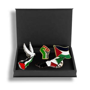 Giao Hàng Nhanh Thương Hiệu Tùy Chỉnh Keychain Dây Đeo Cổ Tay Kim Loại Mềm Men Từ Cờ Huy Hiệu Palestine Ve Áo Pin - Product Image 5