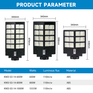 600W 800W 1000W Luces Focos Exteriores Luz <span class=keywords><strong>Led</strong></span> Panel Solar Lamparas Lámpara Solar - Product Image 2