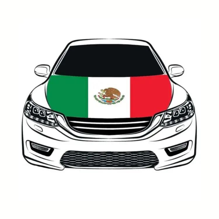 Capa de poliéster para capô de carro com logotipo personalizado, capa de motor de carro com desenho de bandeira nacional