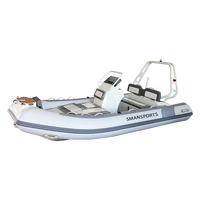 Bateau flottant gonflable avec coque en aluminium bateau rhib DL390 13ft bateau RIB de luxe