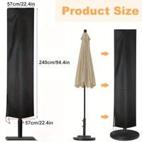 Housse de parasol d'extérieur, imperméable, anti-UV, anti-poussière