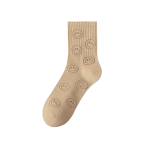 Chaussettes de sport de haute qualité, style Ins, polyvalentes, mignonnes, à motif de dessin animé, chaussettes décontractées de haute qualité, mignonnes, avec un visage souriant, mi-tube - Product Image 6