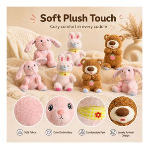 Custom AI Rabbit Stuffed Toy App Controlled Dialogue Speaker Soft Fabric Sleep Companion Kids Holiday Present Supplier - Product Image 2