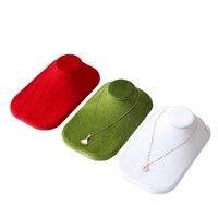 Présentoir de Colliers en Velours, Buste Mannequin, Support de Présentation de Bijoux pour Pendentifs et Chaînes, Idéal pour Vitrine de Magasin et Comptoir