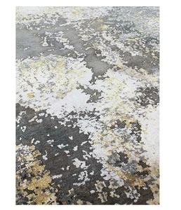 Luxury Contemporary Hand Knotted Designer <b>Rug</b> in Gold Tone Premium New Zealand Wool Carpet for Living Room Hotel Villa Office - Product Image 1