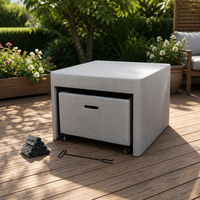 Ensemble de table de barbecue MGO 2 en 1 avec roues et écran anti-étincelles, design moderne, mobilier d'extérieur pour jardin et terrasse