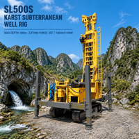 Foreuse hydraulique rotative sur chenilles pour puits d'eau, 11000 Nm de couple, 500 m de profondeur