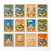Aimant de réfrigérateur en bois personnalisé, religieux, multicouche, Dôme du Rocher, Jérusalem, cadeau islamique musulman, Ramadan, Aïd, découpe laser, OEM, ODM