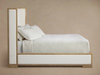 Modernes Luxus-Bettgestell aus Massivholz, Designer Darien Channel Stitched Shelter Bed für Schlafzimmer-Sets, Luxusmöbelstück