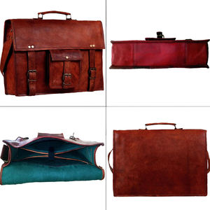 Premium Quality <b>Leather</b> Genuine <b>Leather</b> Laptop <b>Briefcase</b> for Working - Product Image 2