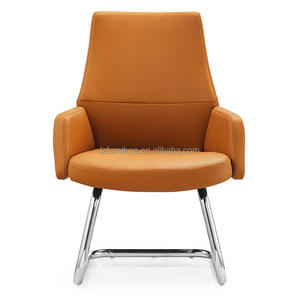 Chaise de bureau de direction ergonomique de luxe en similicuir PU orange de haute qualité, moderne, pour le travail et le bureau - Product Image 5