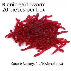 Señuelo de pesca de lombriz simulada de 4 cm, <span class=keywords><strong>gusano</strong></span> rojo, carnada blanda para pesca en el mar, aparejos de pesca Luya al por mayor - Product Image 4
