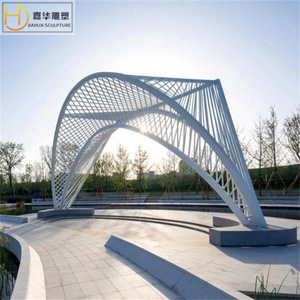 Escultura Circular Abstracta de Acero Inoxidable Jiahua, Espejo Metálico, Adorno de Paisaje para Exteriores, Montaje en Suelo - Product Image 2