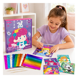 Kit de Actividades de Transferencia de Lámina Decorativa para Niños, Set de Lienzos con Pegatinas de Animales, Aprendizaje para Principiantes, Regalo de Recompensa Festiva - Product Image 4