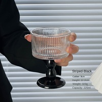 Petit Bol à Dessert Transparent en Verre, Style Vintage Français, Idéal pour Crème Glacée, Pudding ou Lait Fermenté — La Coupe Parfaite