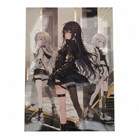 Affiches d'art numérique anime sur mesure en or rose/cuivre, impression sur feuille de précision, pelliculage brillant, petite tirée, pour convention d'artistes