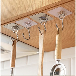 Ganchos adhesivos grandes sin clavos y sin rastro para uso en baño, inodoro y cocina. - Product Image 3