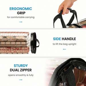 Heavy-Duty 40-Inch Clear PVC Christmas Closet Gift Wrap Storage Bag 20 <b>Rolls</b> Luxury Organized Container for <b>Wrapping</b> <b>Paper</b> - Product Image 3