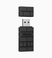Receptor Inalámbrico USB Original 8Bit Do RR (2.ª Gen.) Rojo 83DC01 y Adaptador Negro 83DC RR, Convertidor de Gamepad para Xbox