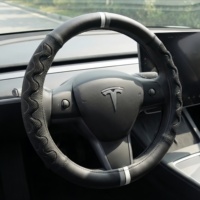 Fundas para Volante de Coche ARTES, Cómodas y Transpirables, de PVC Antideslizante, con 3 Radios, Compatibles con Tesla, Modelo AT-FXPT