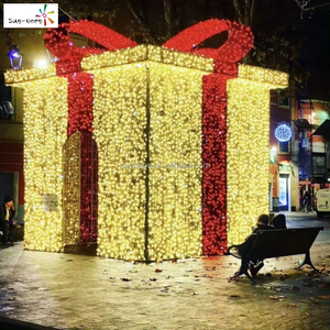 ไฟประดับตกแต่งคริสต์มาสกลางแจ้ง รูปแบบกล่องของขวัญขนาดใหญ่ ไฟ LED สำหรับตกแต่งวันหยุดคริสต์มาส - Product Image 3