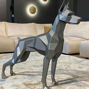 Oem Odm statua in acciaio inox sculture poligonali Doberman <span class=keywords><strong>Pitbull</strong></span> Gorilla pastore Gamedog gatto pantera - Product Image 2