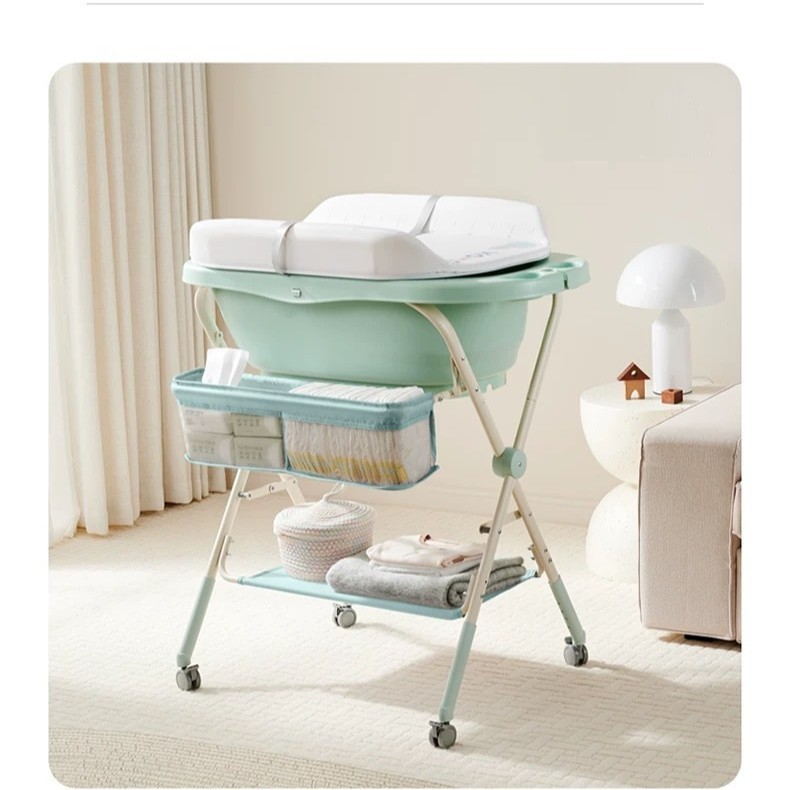 Multifunctional Diaper Table Baby Care Table with Baby Bathtub for…