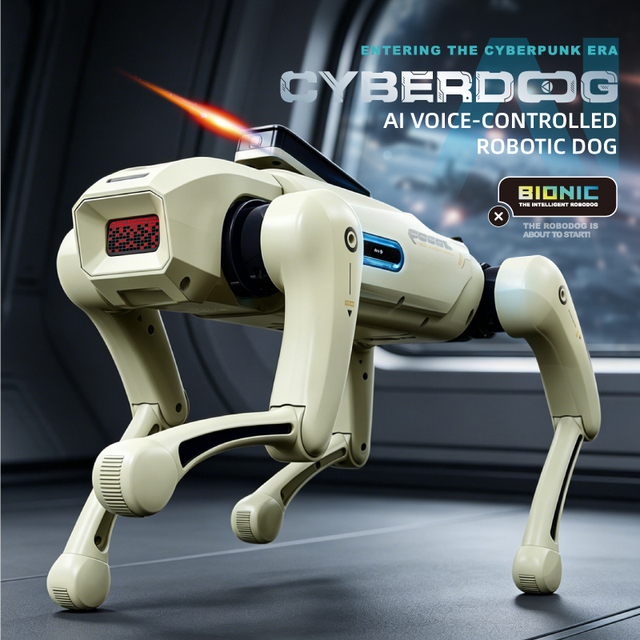 2026 New AI Robot Dog Cyberdog 3.0 Voice Control 2.4G RC Stunt Dog with Backflip Side Flip Dancing AI Interaction LED Screen