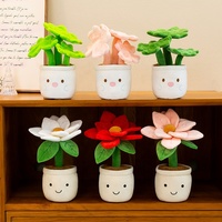 Plante en peluche blanche douce en pot, jouet en peluche de simulation florale, vente en gros, personnalisable, pour décoration de maison, bureau, étagère, ornement, cadeau