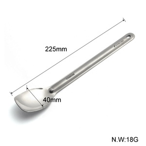 Grande cuillère ronde à Long manche en titane pur, cuillère à Long manche, fournitures de Camping en plein air, vaisselle de pique-nique, tourisme, randonnée, vaisselle artisanale - Product Image 2