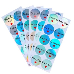 Etichette Adesive Impermeabili Ecologiche e Durevoli in Rotolo per Cancelleria, Scrapbook, con Scritte in Francese e Spagnolo: Grazie, Merci - Product Image 4