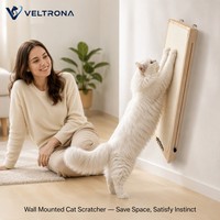 Griffoir mural pour chat en sisal avec rampe et cadre en bois, mobilier d'intérieur vertical pour grimper, vente en gros