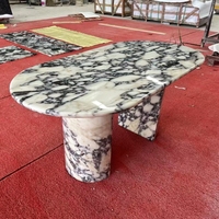 Table moderne de luxe en marbre violet Calacatta Viola pour la maison, l'hôtel, la salle à manger, le salon, la table basse et de travail