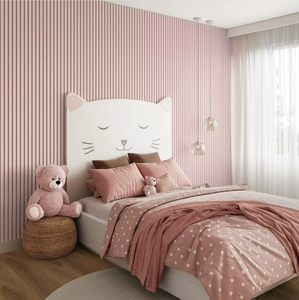 Paneles de pared de <span class=keywords><strong>madera</strong></span> acústica Rosa modernos <span class=keywords><strong>listones</strong></span> de chapa Akupanel personalizados para insonorización Hall apartamento cocina almacén <span class=keywords><strong>Exterior</strong></span> - Product Image 1