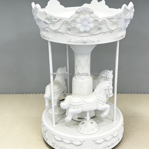 Peralatan Bermain Anak Indoor Plastik FRP Putih, Wahana <span class=keywords><strong>Carousel</strong></span> Elektrik Sensorik untuk Kafe, Mal, Pesta, Sewa - Product Image 4