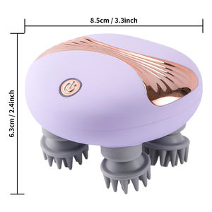 Masajeador de cabeza de cuero cabelludo de moda de 2 velocidades Circulación mejorada con cabezales de masaje de goma Buen producto - Product Image 4