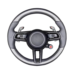 Cubierta decorativa de Marco embellecedor para volante de coche estilo carreras de fibra de carbono Real para <span class=keywords><strong>Porsche</strong></span> <span class=keywords><strong>Macan</strong></span> 2019-2023 Accesorios - Product Image 6