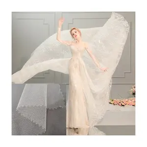 100% Nylon Transparante Netto Mesh Zachte Witte Trouwjurk Jurk Sluier Illusion Tulle Lace Stof