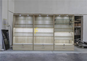 מותאם אישית במפעל מחיר מטבח חנות תצוגת Showcase הקמעונאי עץ זכוכית Showcase סכין ויטרינות - Product Image 3