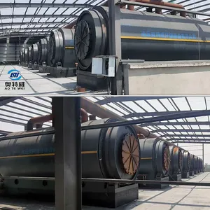Nieuwe 10 Ton Schrootband Rubber Pyrolyse Fabriek China3 Afval Stookolie Kerncomponenten Motor Motor Pomp Plc Gear Fabricage