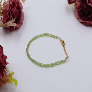AAA+ Quality Gold Plated Christian Adjustable <b>Beaded</b> Bracelet Classic Style Natural Peridot Gemstone for Fashion Jewelry Gift - Product Image 1