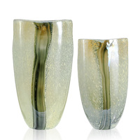 Décor Cylindre Moderne Simpleelegant Vase Ovale Fleurs Vase En Verre Pièce Maîtresse De Table De Luxe Vases En Verre Blanc Pour Plantes En Plein Air