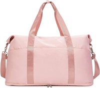 Sac de sport imperméable rose pour femme, idéal pour le week-end, la gym ou les voyages, sac de sport pour femme