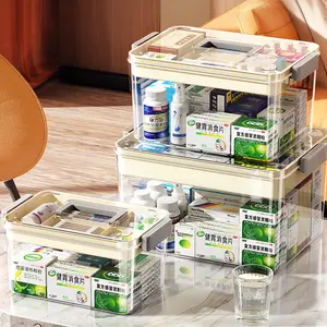 Newest MultiFunctional Large Capacity Plastic First Aid Kit Container Family Emergency Medicine Storage Organizer