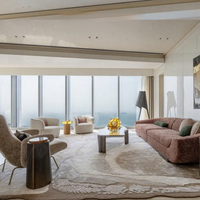 Tapis de luxe modernes et originaux 100 % tuftés à la main pour salon de villa, en laine naturelle et soie de qualité supérieure