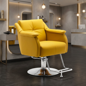 Sillón de Barbería Moderno y Minimalista, Mueble de Salón Tapizado, Silla de Peluquería con Base Redonda - Product Image 5