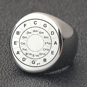 Stainless Steel <b>Ring</b> 22mm Round Gold Tone Men's Jewelry Letter Pattern Gift Fashion <b>Rings</b> - Product Image 4