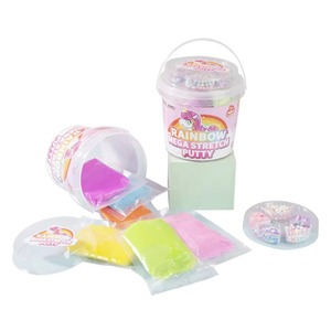 New Arrivals Rainbow Mega Stretch Putty Fluffy Colorful <b>Slime</b> With Charms for Kids Play - Product Image 4