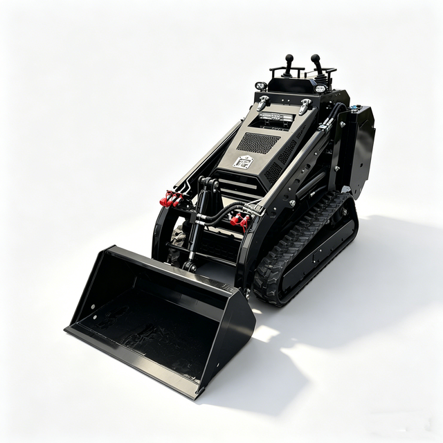 Compact Industrial Skid Steer Loader With Buckets Attachments And Quick Coupler